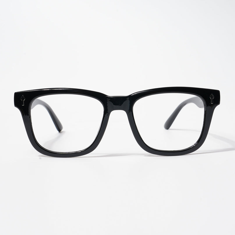EyeJack Bell Bottom Shine Black Square Eyeglasses for Men & Women (62206CL405-C2)