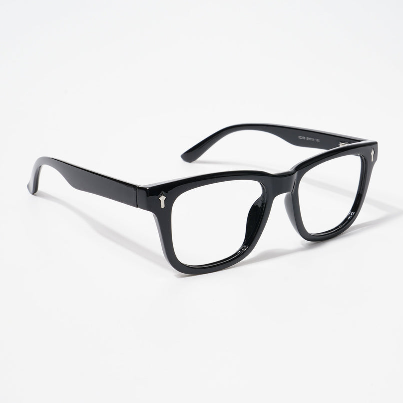 EyeJack Bell Bottom Shine Black Square Eyeglasses for Men & Women (62206CL405-C2)