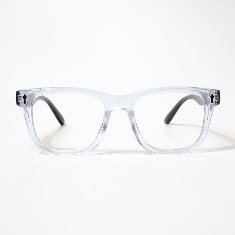 EyeJack Bell Bottom Transparent Square Eyeglasses for Men & Women (62206CL406-C3)