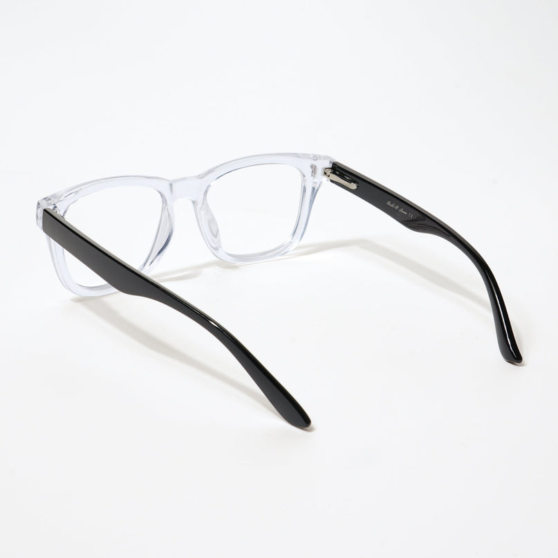 EyeJack Bell Bottom Transparent Square Eyeglasses for Men & Women (62206CL406-C3)