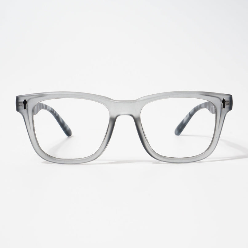 EyeJack Bell Bottom Matt Grey Square Eyeglasses for Men & Women (62206CL407-C4)