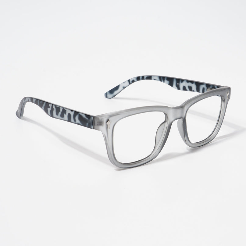EyeJack Bell Bottom Matt Grey Square Eyeglasses for Men & Women (62206CL407-C4)