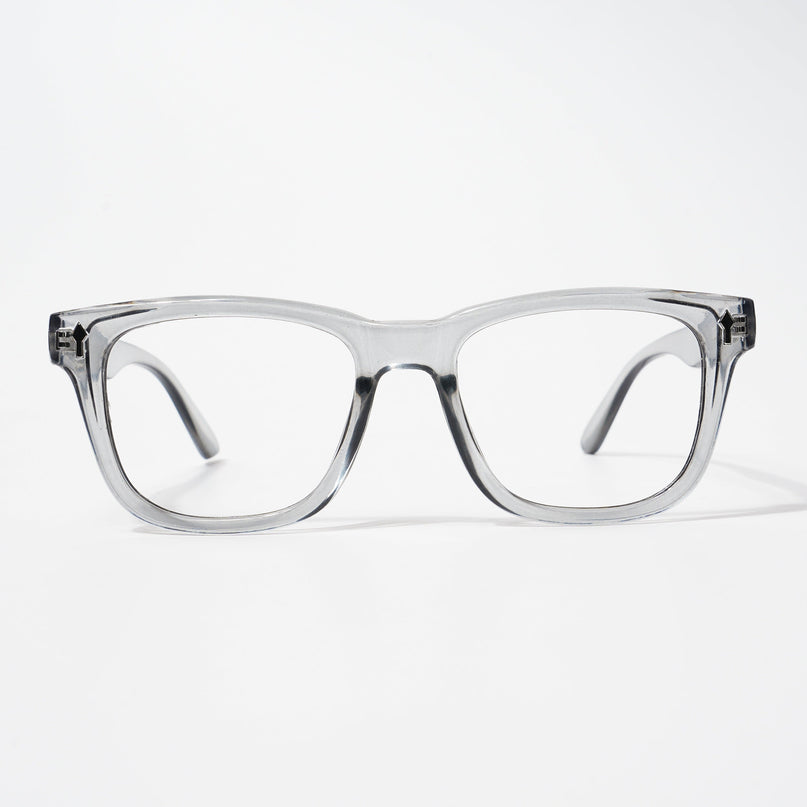EyeJack Bell Bottom Shine Grey Square Eyeglasses for Men & Women (62206CL408-C5)