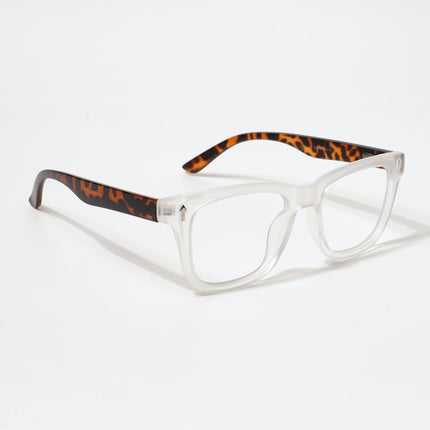 EyeJack Bell Bottom Matt Transparent Square Eyeglasses for Men & Women (62206CL409-C6)