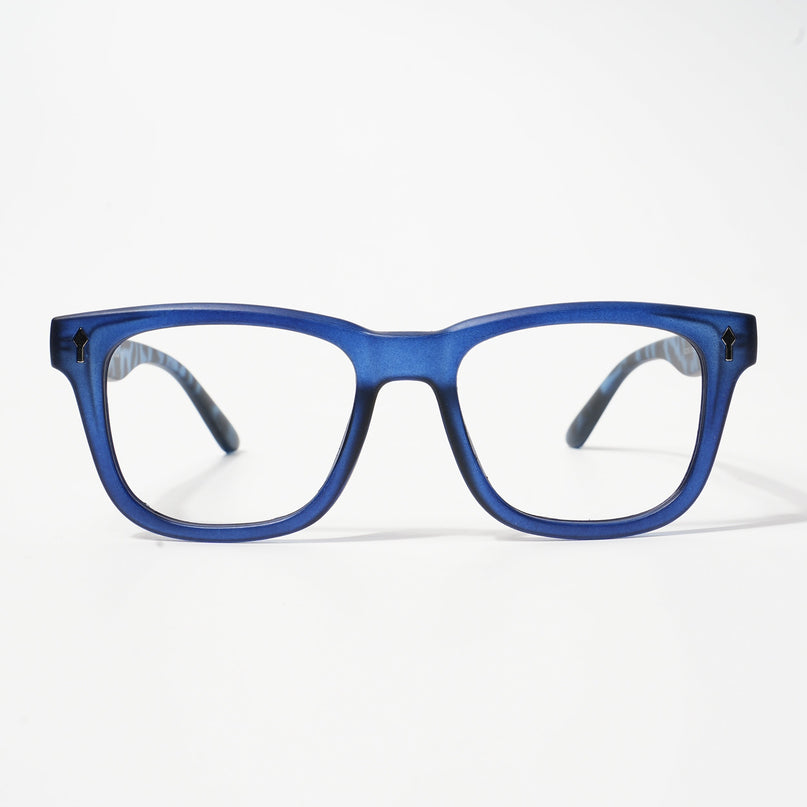 EyeJack Bell Bottom Matt Blue Square Eyeglasses for Men & Women (62206CL410-C7)