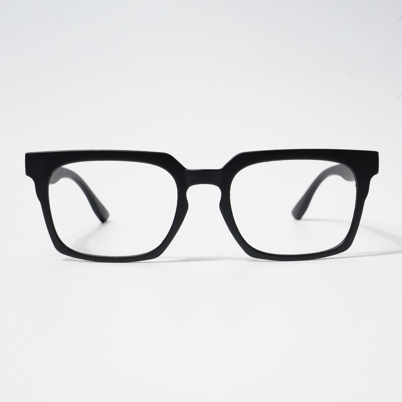 EyeJack Bell Bottom Matt Black Rectangle Eyeglasses for Men & Women (62207CL413-C1)