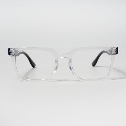 EyeJack Bell Bottom Transparent Rectangle Eyeglasses for Men & Women (62207CL415-C3)