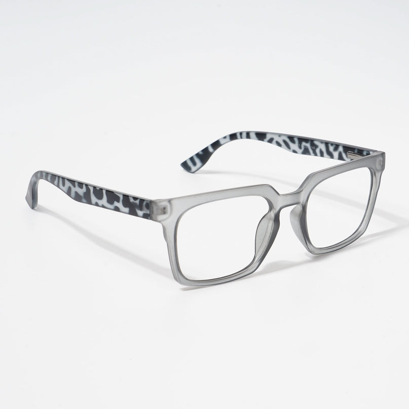 EyeJack Bell Bottom Matt Grey Rectangle Eyeglasses for Men & Women (62207CL416-C4)