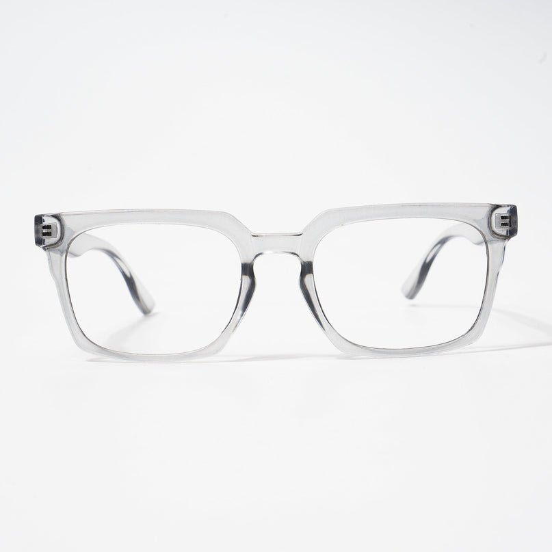 EyeJack Bell Bottom Shine Grey Rectangle Eyeglasses for Men & Women (62207CL417-C5)