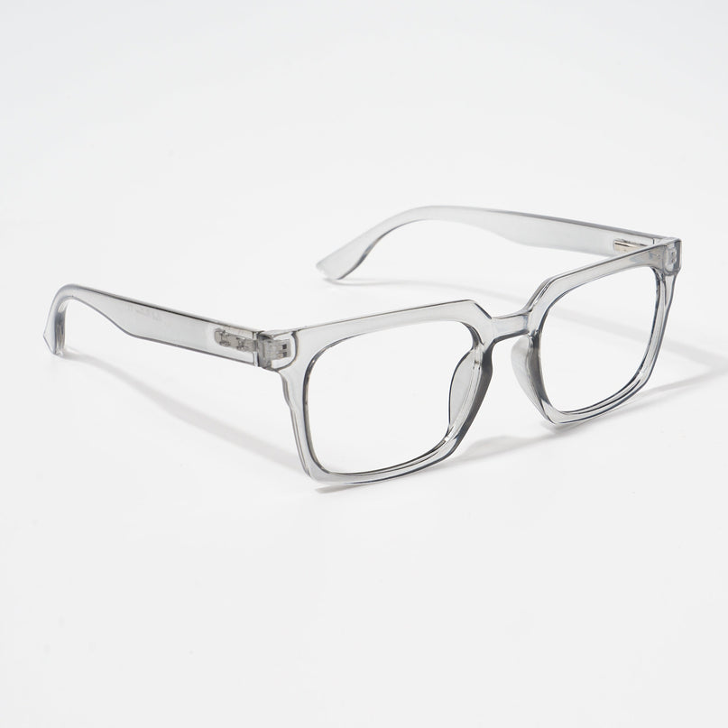 EyeJack Bell Bottom Shine Grey Rectangle Eyeglasses for Men & Women (62207CL417-C5)