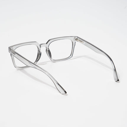 EyeJack Bell Bottom Shine Grey Rectangle Eyeglasses for Men & Women (62207CL417-C5)