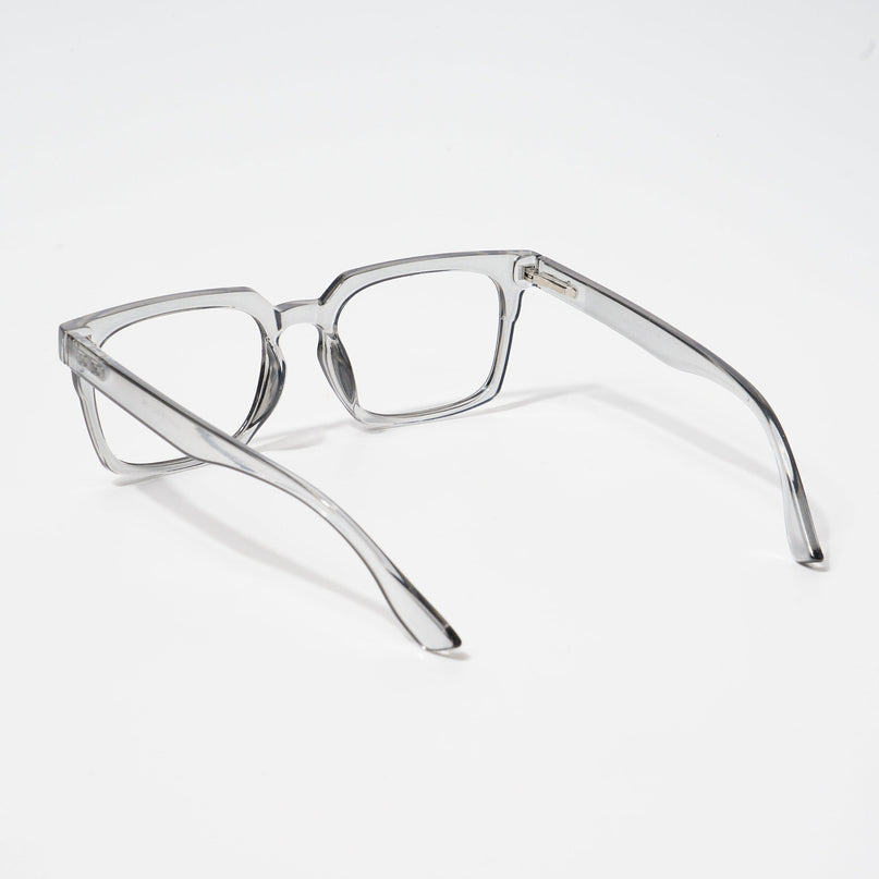 EyeJack Bell Bottom Shine Grey Rectangle Eyeglasses for Men & Women (62207CL417-C5)
