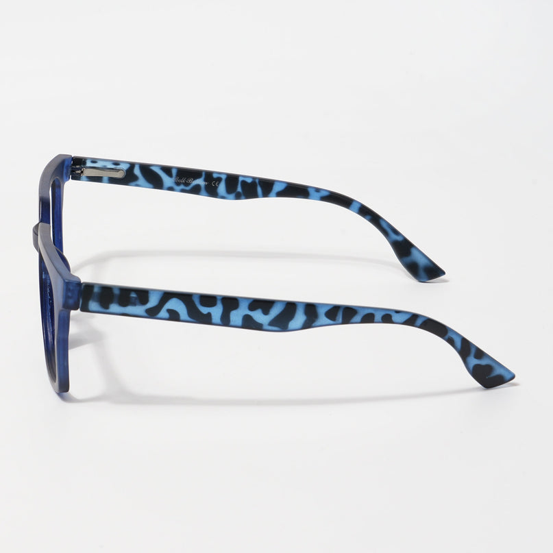 EyeJack Bell Bottom Matt Blue Rectangle Eyeglasses for Men & Women (62207CL419-C7)
