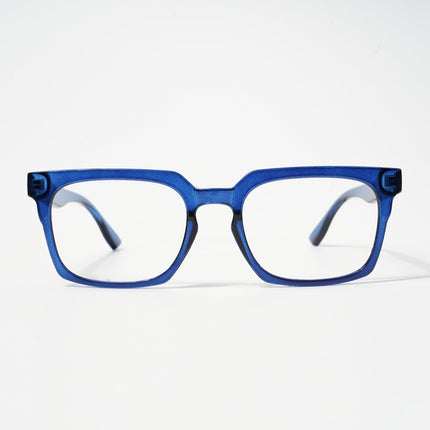 EyeJack Bell Bottom Shine Blue Rectangle Eyeglasses for Men & Women (62207CL420-C8)