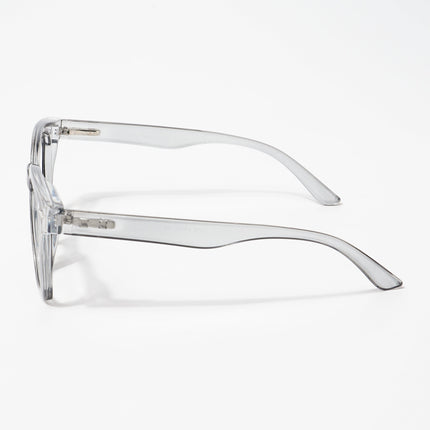 EyeJack Bell Bottom Shine Grey Square Eyeglasses for Men & Women (62208CL426-C5)