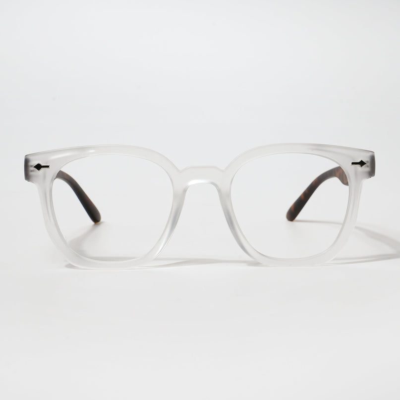EyeJack Bell Bottom Matt Transparent Square Eyeglasses for Men & Women (62208CL427-C6)