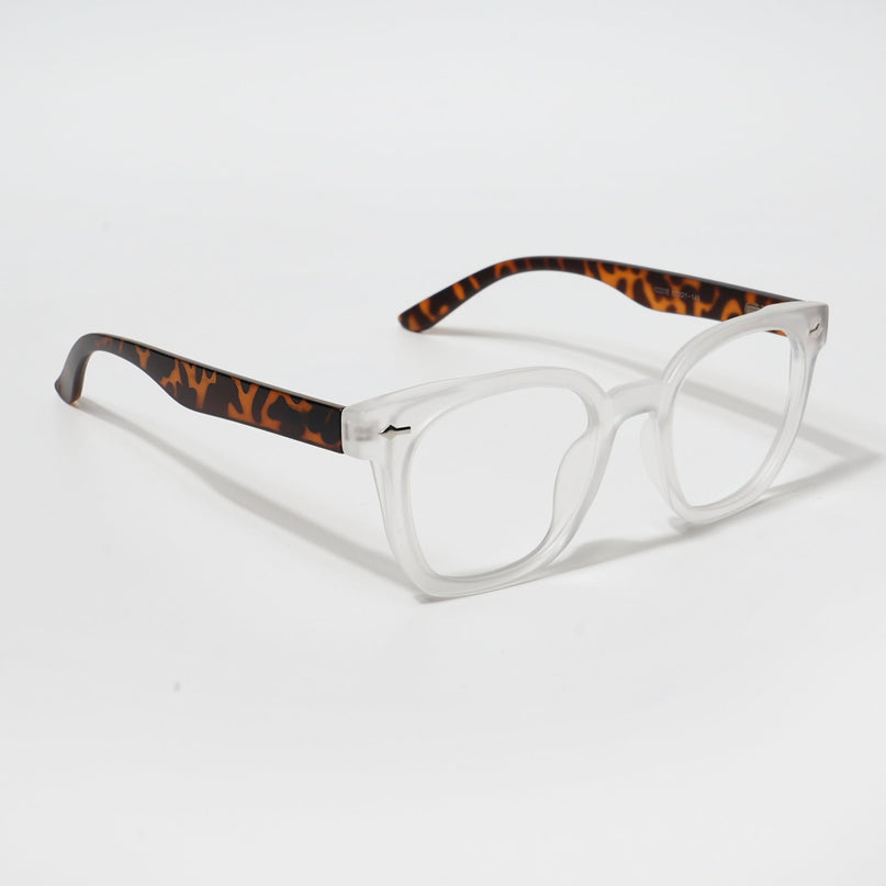 EyeJack Bell Bottom Matt Transparent Square Eyeglasses for Men & Women (62208CL427-C6)