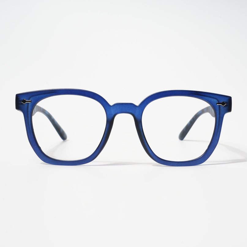 EyeJack Bell Bottom Matt Blue Square Eyeglasses for Men & Women (62208CL428-C7)