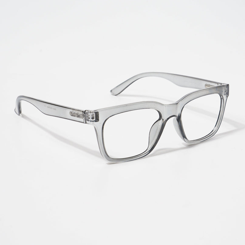 EyeJack Bell Bottom Shine Grey Rectangle Eyeglasses for Men & Women (62209CL435-C5)