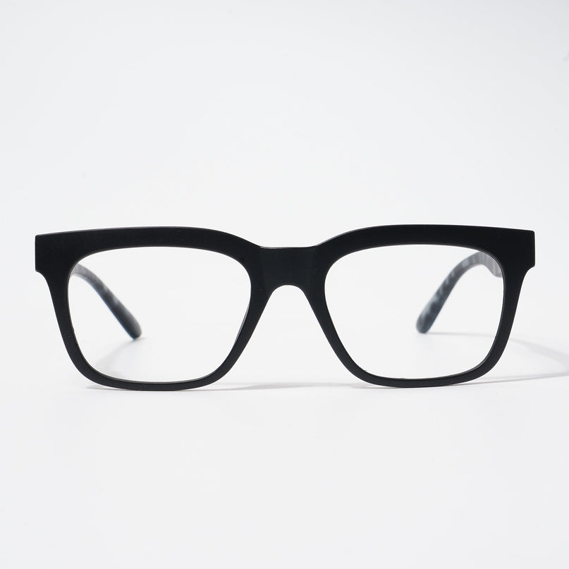 EyeJack Bell Bottom Matt Black Rectangle Eyeglasses for Men & Women (62209CL457-C10)