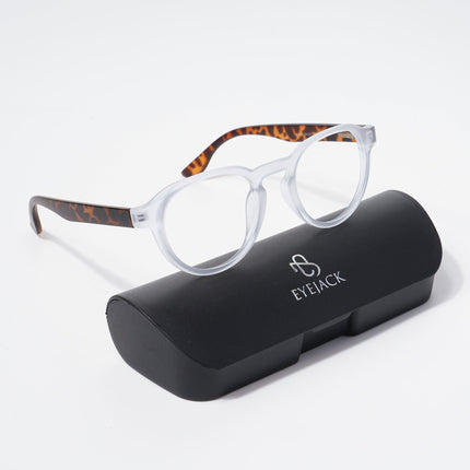 EyeJack Bell Bottom Matt Transparent Round Eyeglasses for Men & Women (62210CL445-C6)