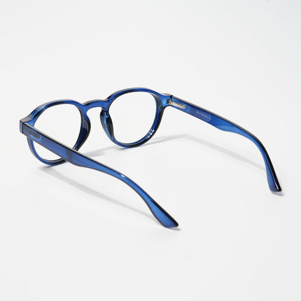 EyeJack Bell Bottom Shine Blue Round Eyeglasses for Men & Women (62210CL447-C8)