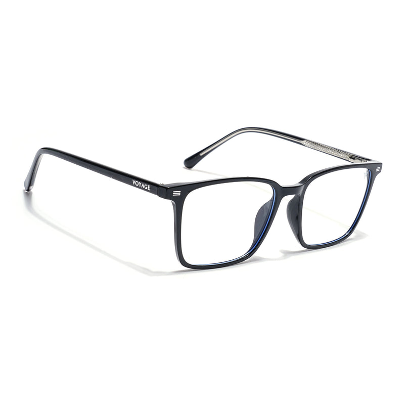 Voyage Black Rectangle Eyeglasses for Men & Women (6222FMG8621)