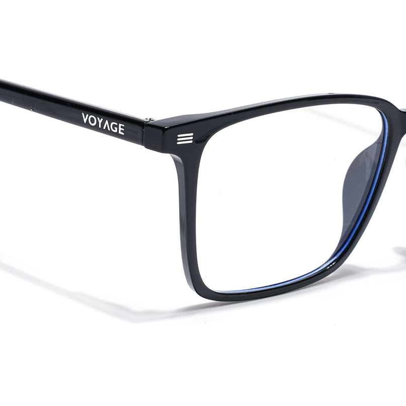 Voyage Black Rectangle Eyeglasses for Men & Women (6222FMG8621)
