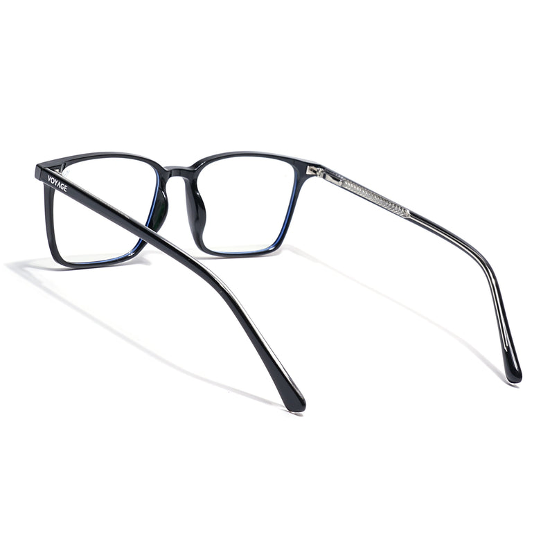 Voyage Black Rectangle Eyeglasses for Men & Women (6222FMG8621)