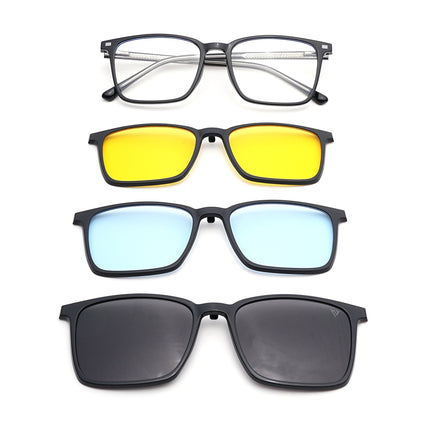 Voyage Black Rectangle Eyeglasses for Men & Women (6222FMG8621)
