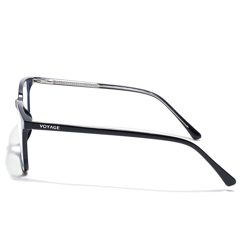Voyage Black Rectangle Eyeglasses for Men & Women (6222FMG8621)