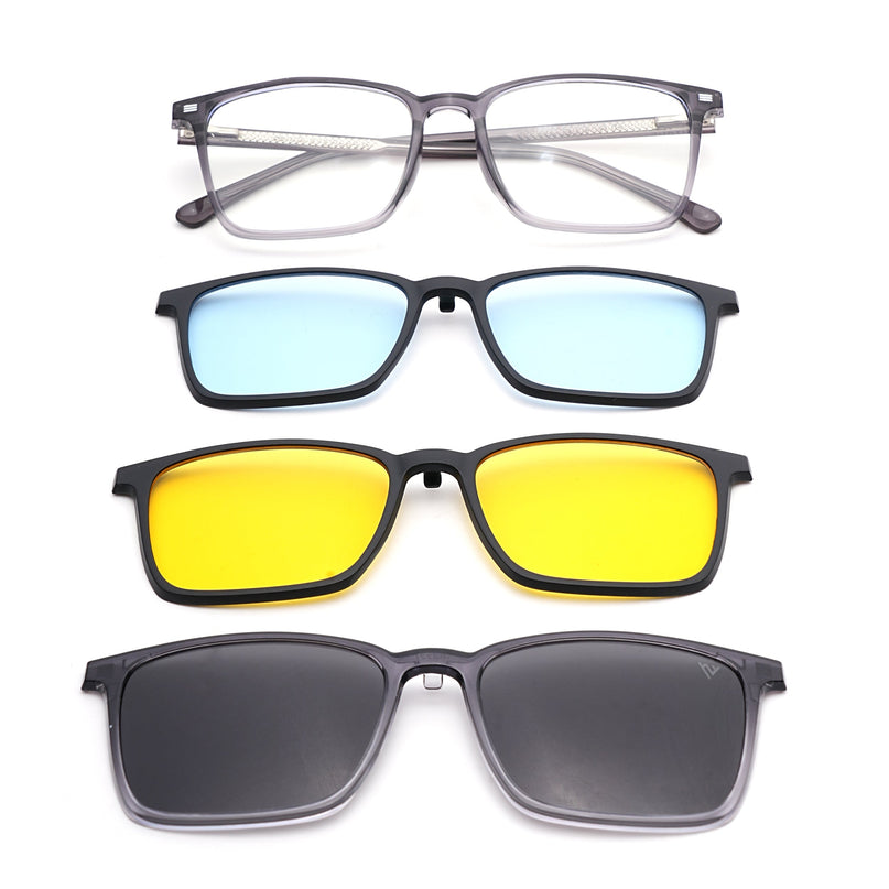 Voyage Grey Rectangle Eyeglasses for Men & Women (6222FMG8622)