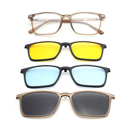 Voyage Brown Rectangle Eyeglasses for Men & Women (6222FMG8623)