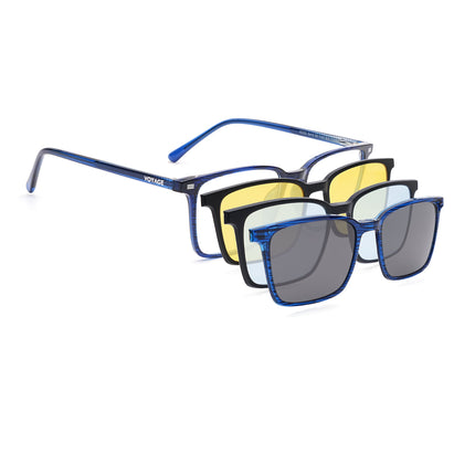 Voyage Blue Rectangle Eyeglasses for Men & Women (6222FMG8624)