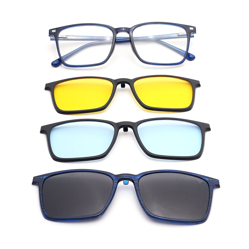 Voyage Blue Rectangle Eyeglasses for Men & Women (6222FMG8624)