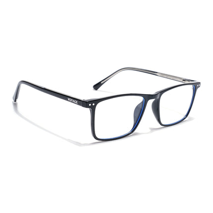 Voyage Black Rectangle Eyeglasses for Men & Women (6226FMG8629)