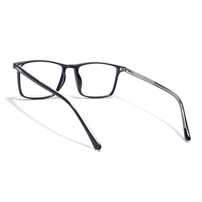 Voyage Black Rectangle Eyeglasses for Men & Women (6226FMG8629)