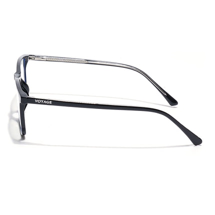 Voyage Black Rectangle Eyeglasses for Men & Women (6226FMG8629)