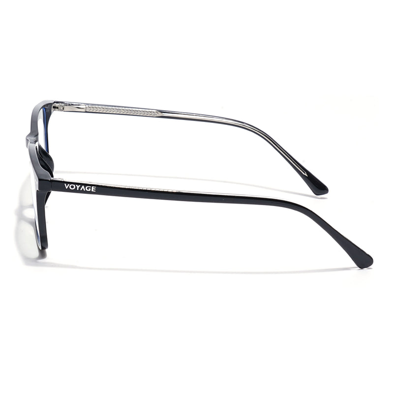 Voyage Black Rectangle Eyeglasses for Men & Women (6226FMG8629)
