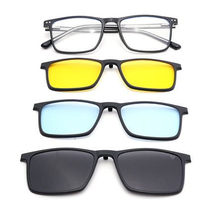 Voyage Black Rectangle Eyeglasses for Men & Women (6226FMG8629)