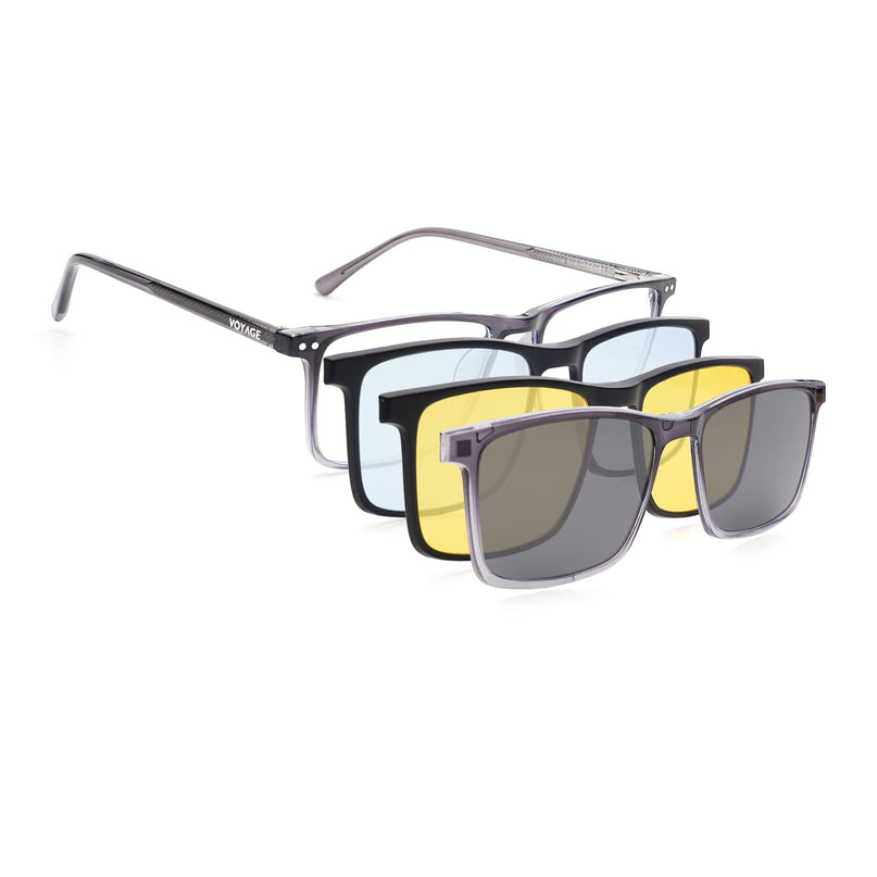 Voyage Grey Rectangle Eyeglasses for Men & Women (6226FMG8630)