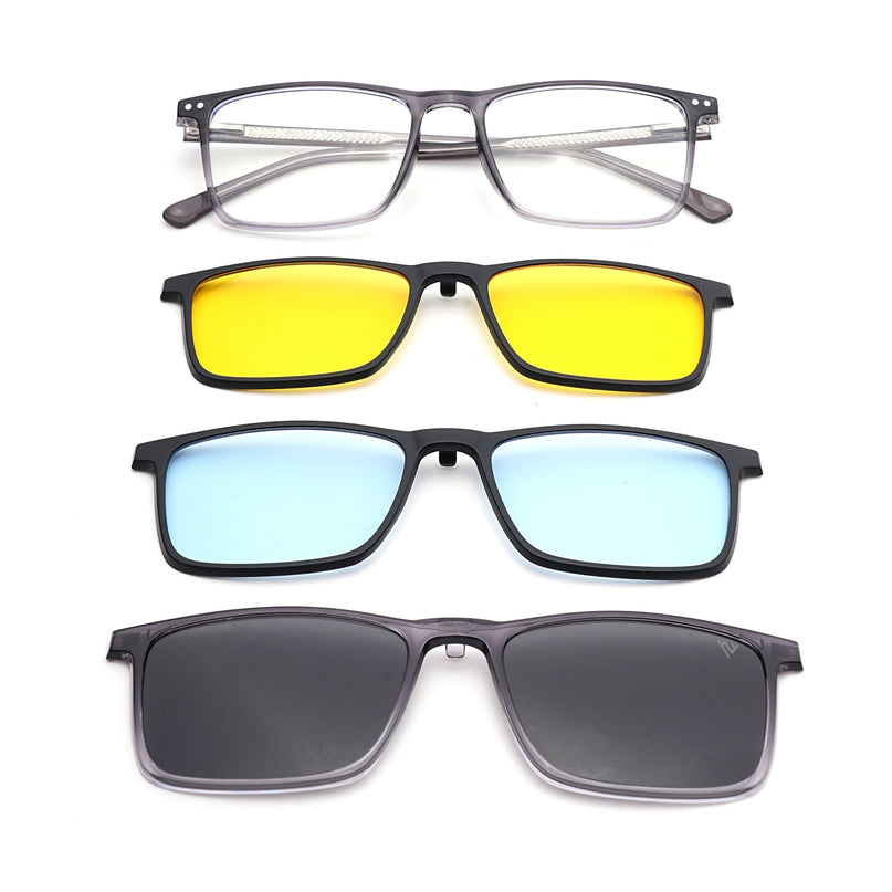 Voyage Grey Rectangle Eyeglasses for Men & Women (6226FMG8630)