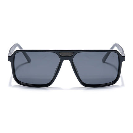 Eyejack Shine Black Square Polarized Sunglasses for Men & Women (6227PCL1115)
