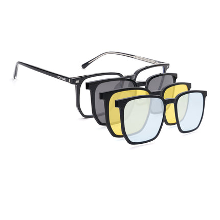 Voyage Black Wayfarer Eyeglasses for Men & Women (6228FMG8633)