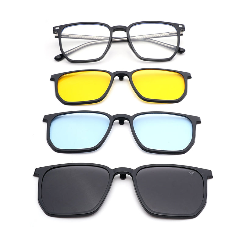 Voyage Black Wayfarer Eyeglasses for Men & Women (6228FMG8633)