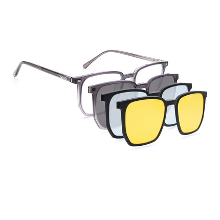 Voyage Silver Wayfarer Eyeglasses for Men & Women (6228FMG8634)