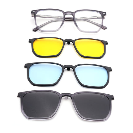Voyage Silver Wayfarer Eyeglasses for Men & Women (6228FMG8634)