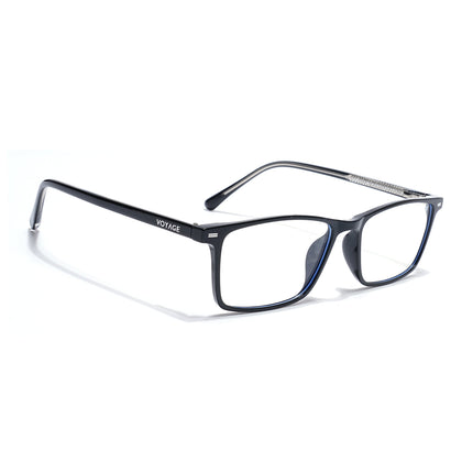 Voyage Black Rectangle Eyeglasses for Men & Women (6229FMG8631)