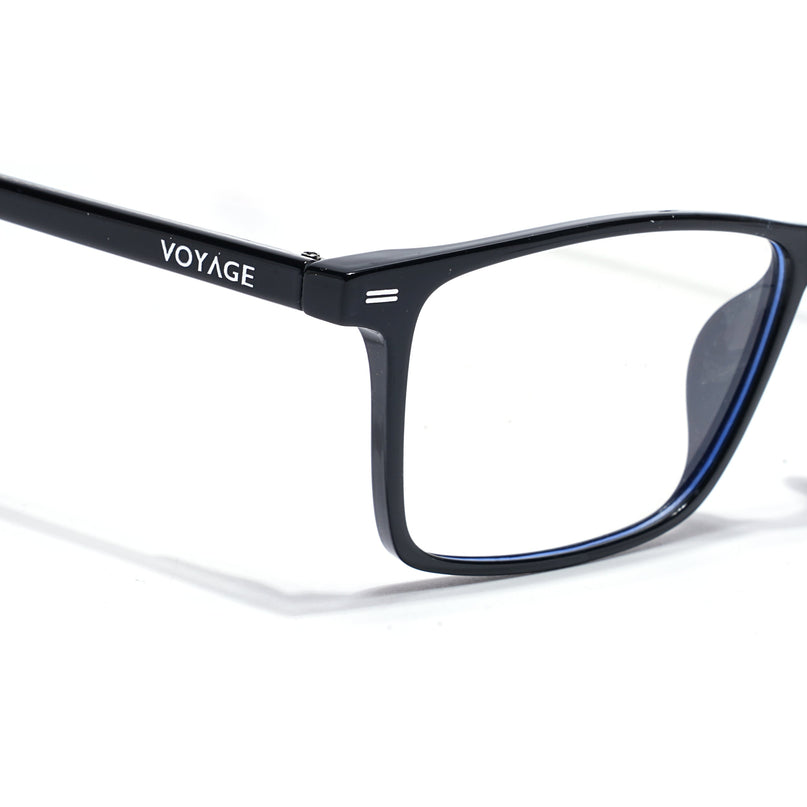 Voyage Black Rectangle Eyeglasses for Men & Women (6229FMG8631)