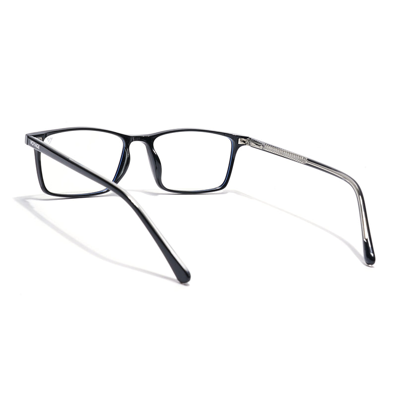 Voyage Black Rectangle Eyeglasses for Men & Women (6229FMG8631)